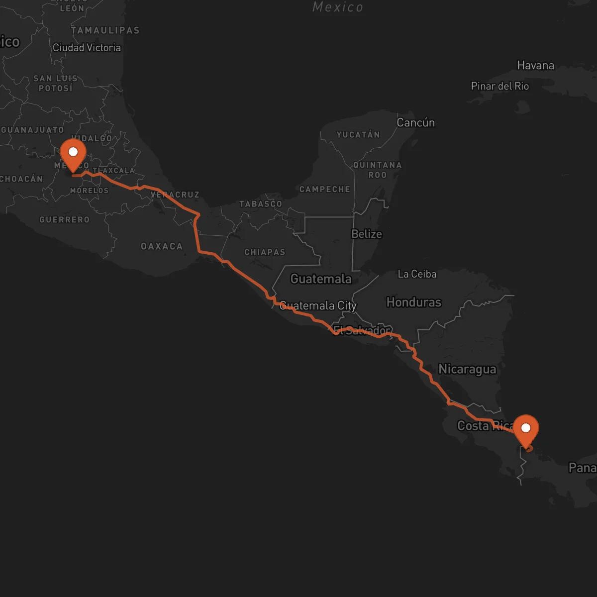 Ruta Toluca - Bocas del Toro