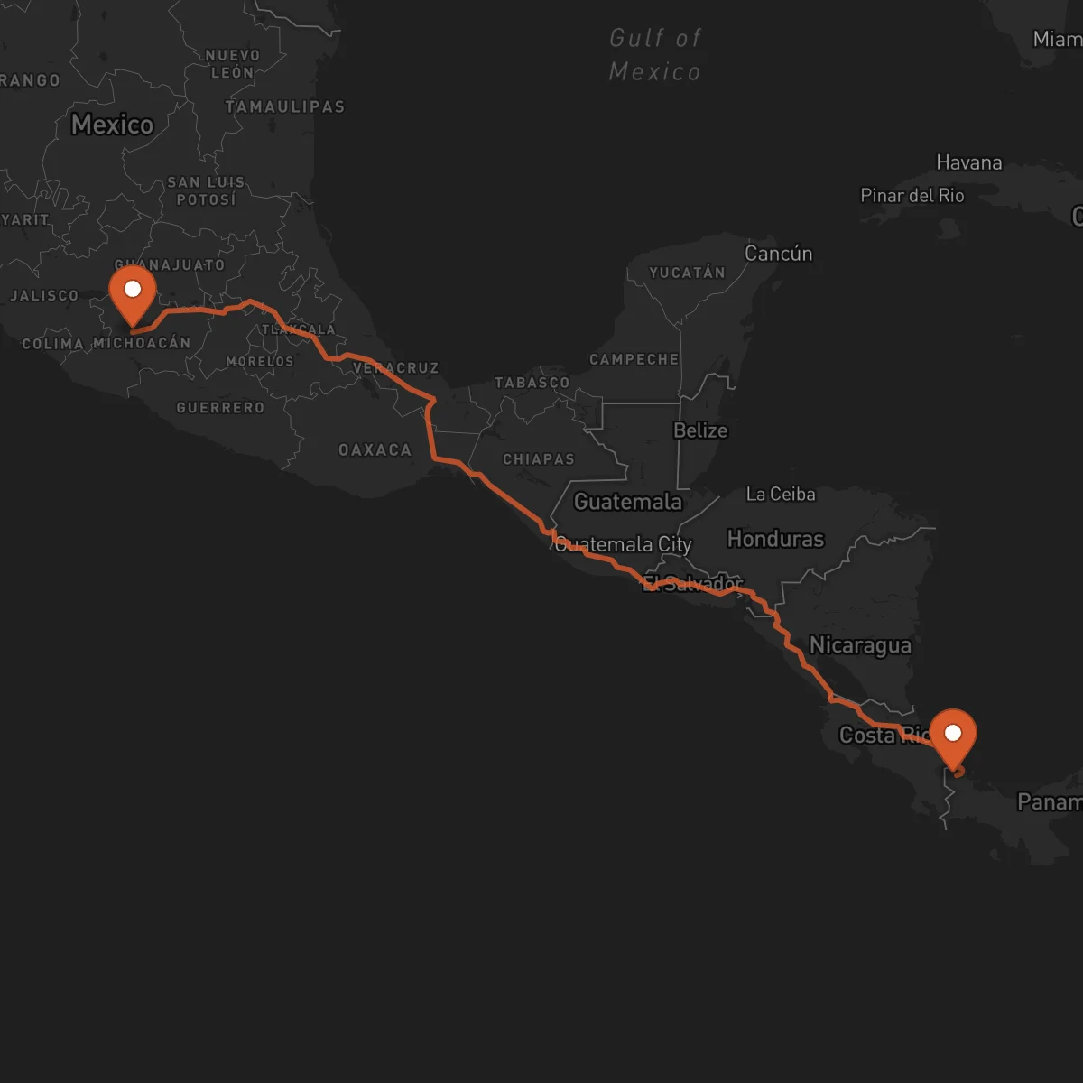 Ruta Uruapan - Bocas del Toro