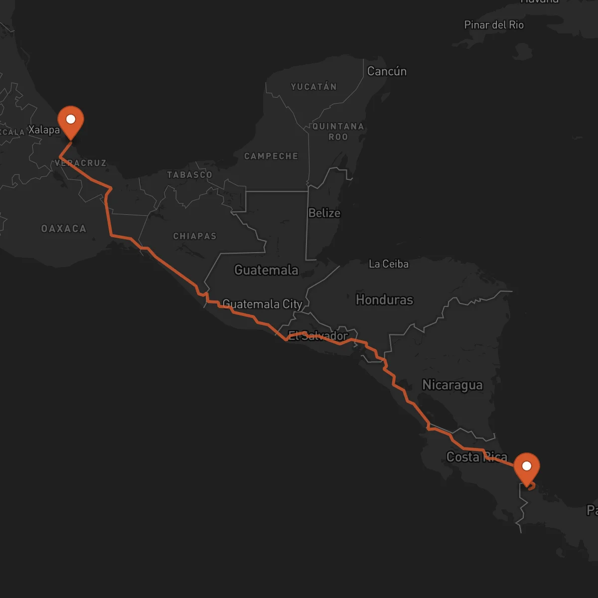 Ruta Veracruz - Bocas del Toro