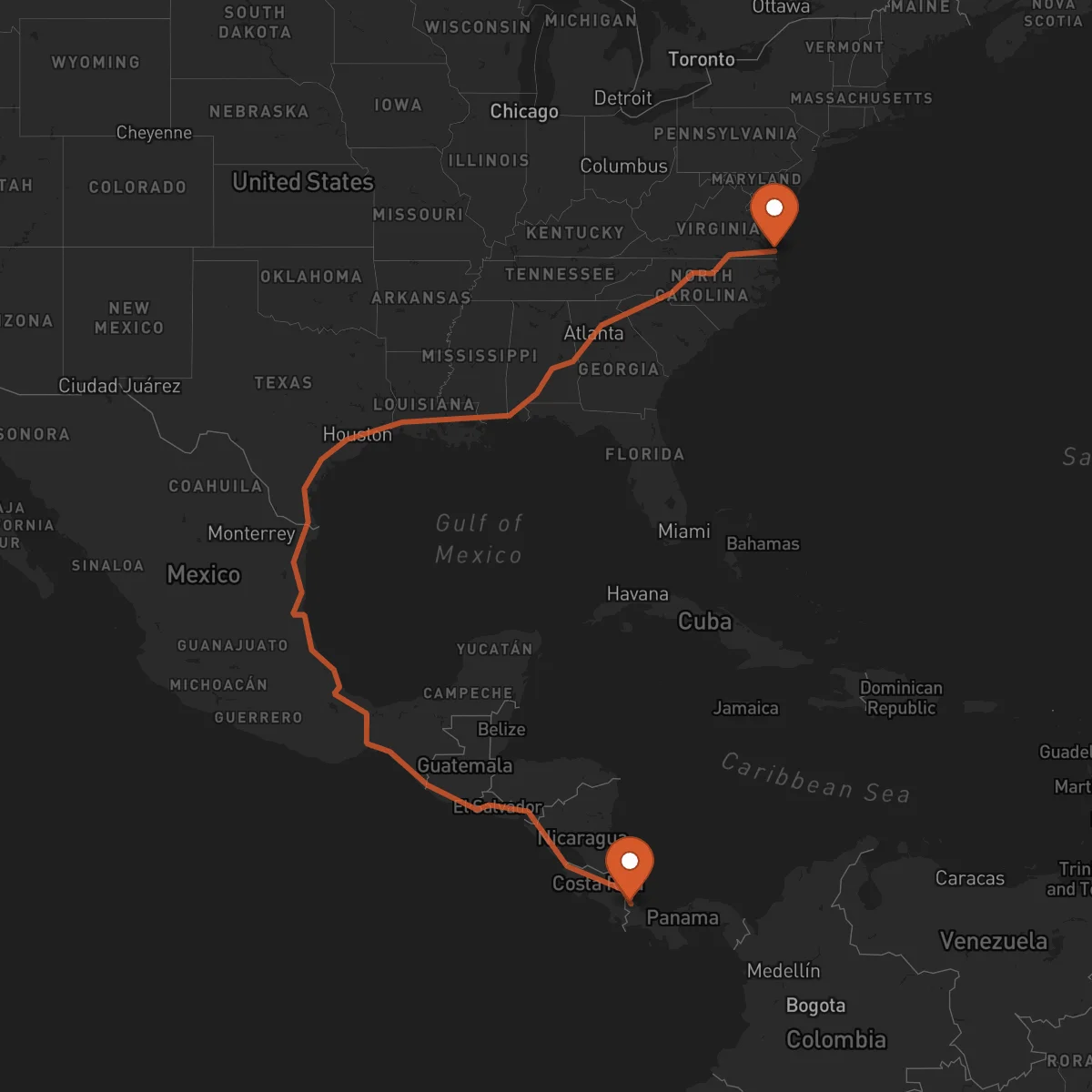 Ruta Virginia Beach - Bocas del Toro