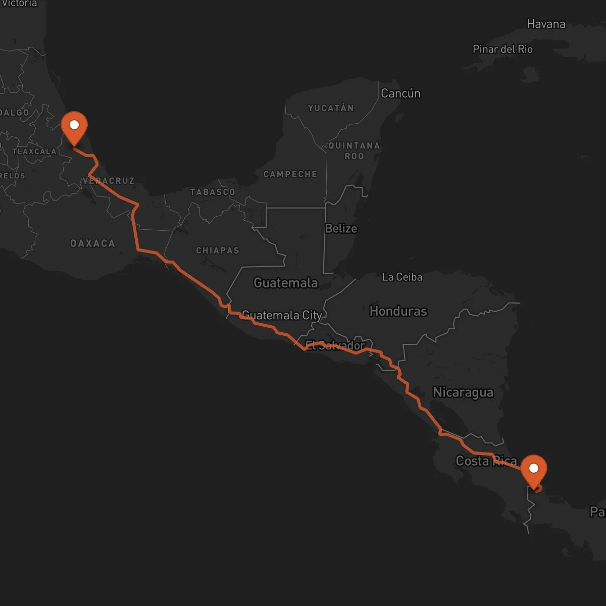 Ruta Bocas del Toro - Xalapa