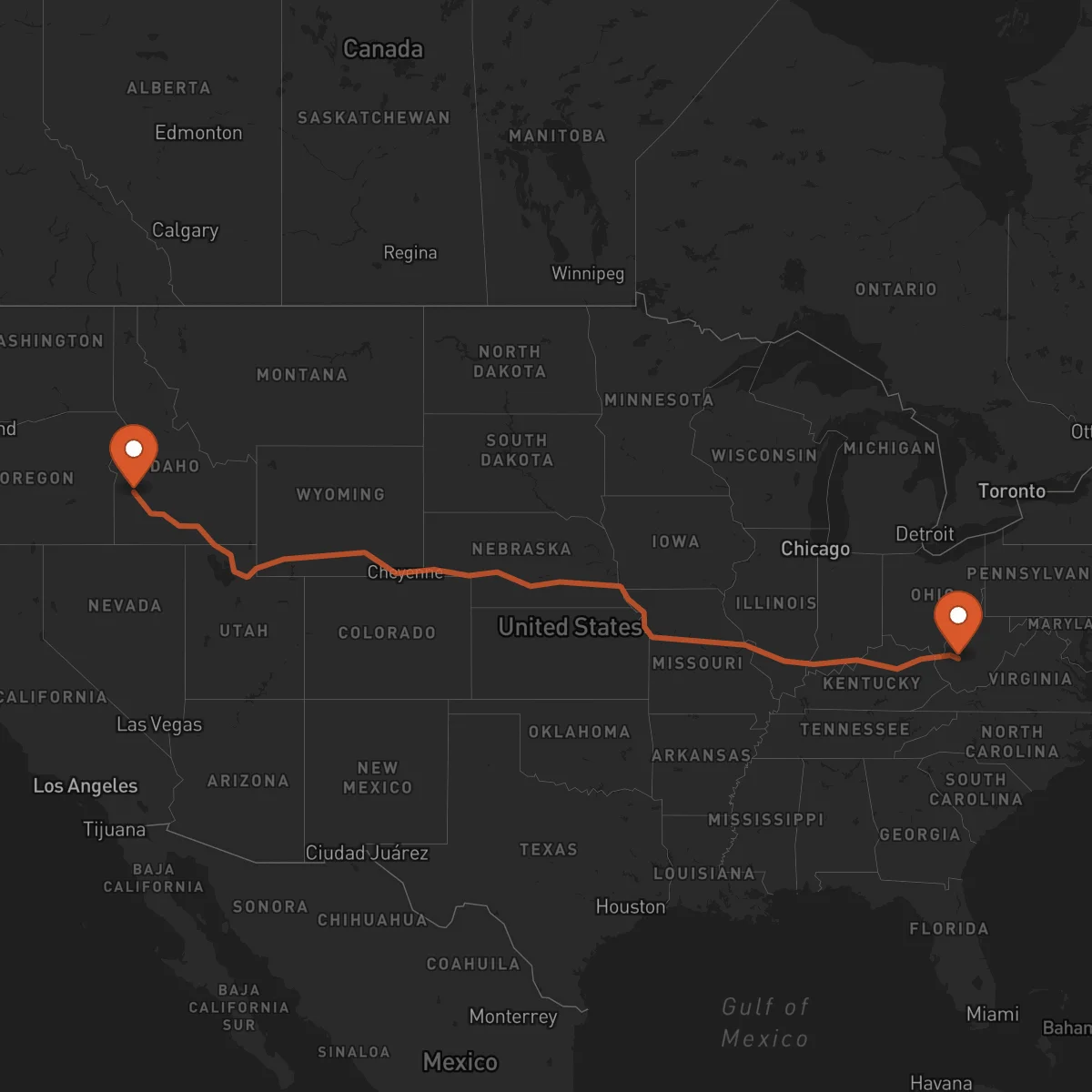 Ruta Charleston - Boise