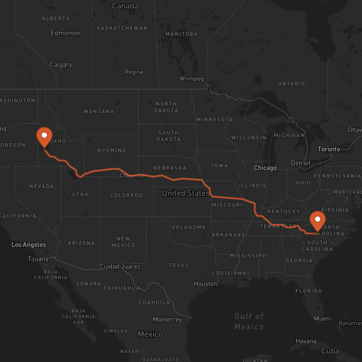 Ruta Boise - Charlotte