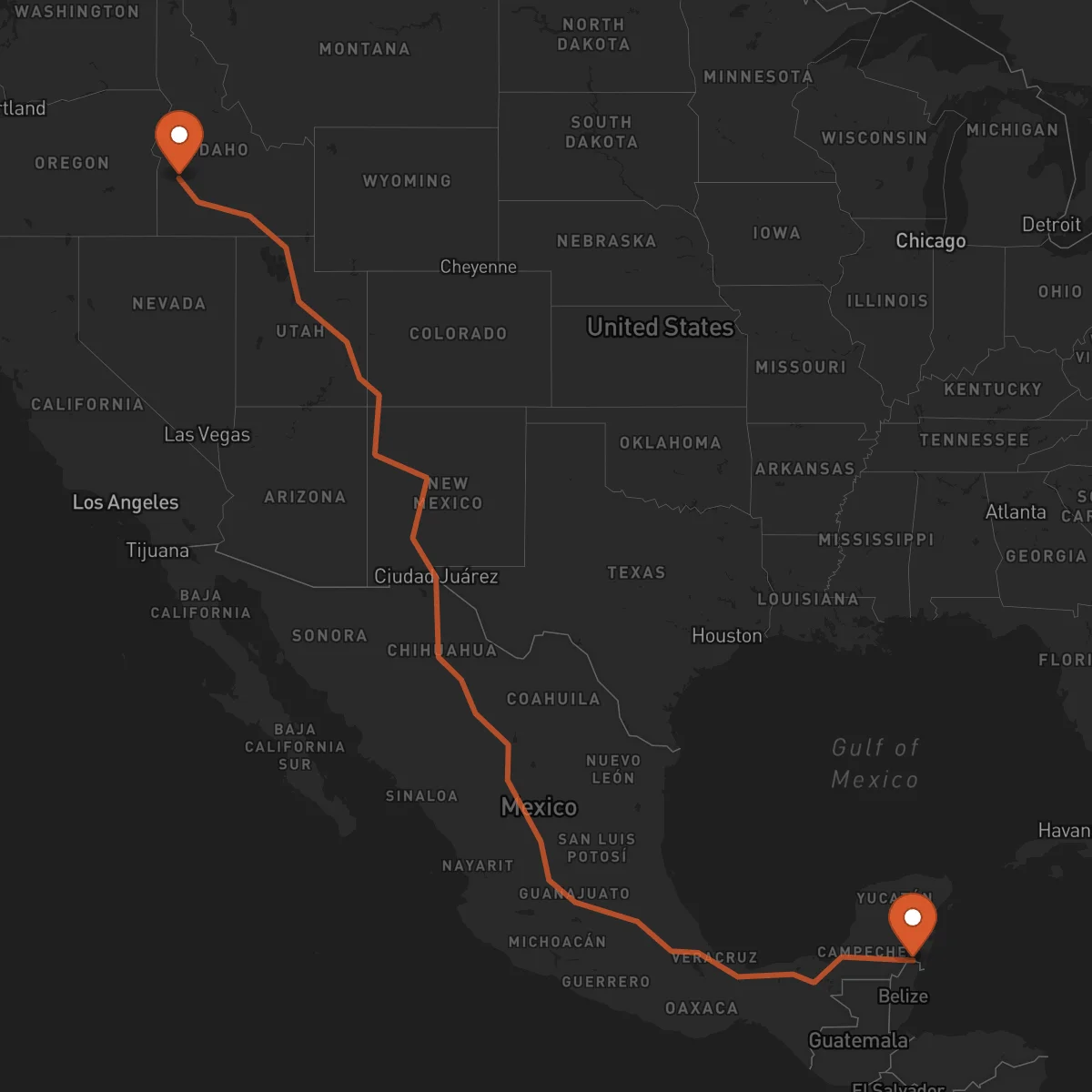 Ruta Chetumal - Boise