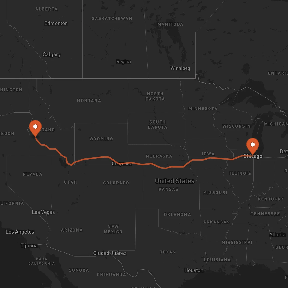 Ruta Boise - Chicago