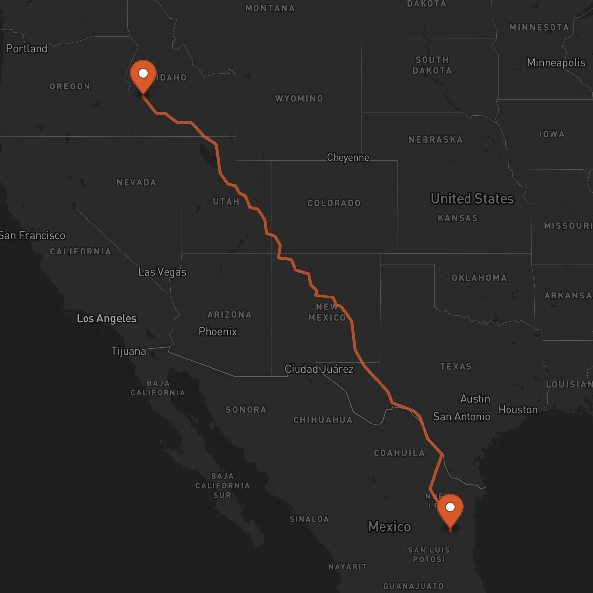 Ruta Ciudad Victoria - Boise