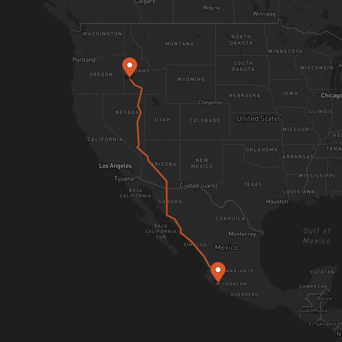 Ruta Boise - Colima
