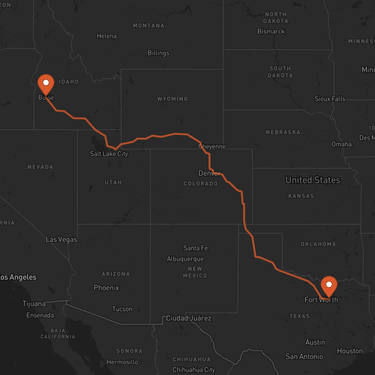 Ruta Boise - Dallas