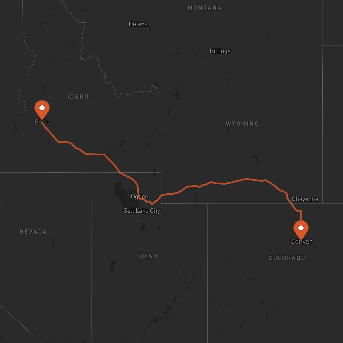 Ruta Boise - Denver