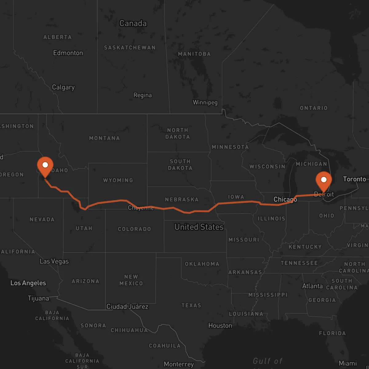Ruta Boise - Detroit