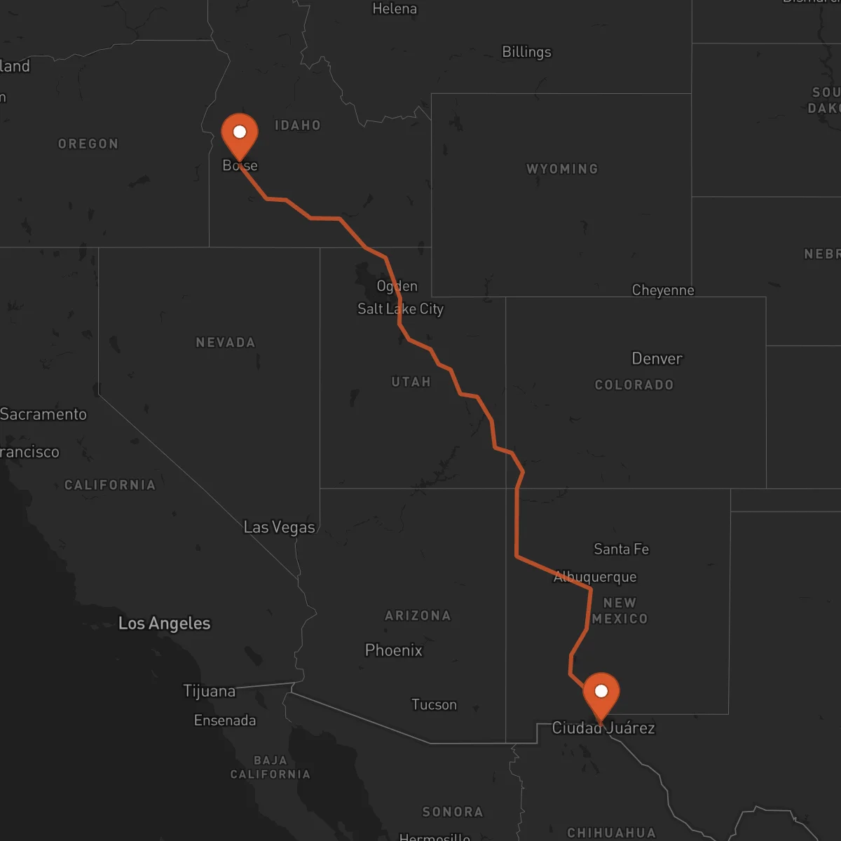 Ruta Boise - El Paso
