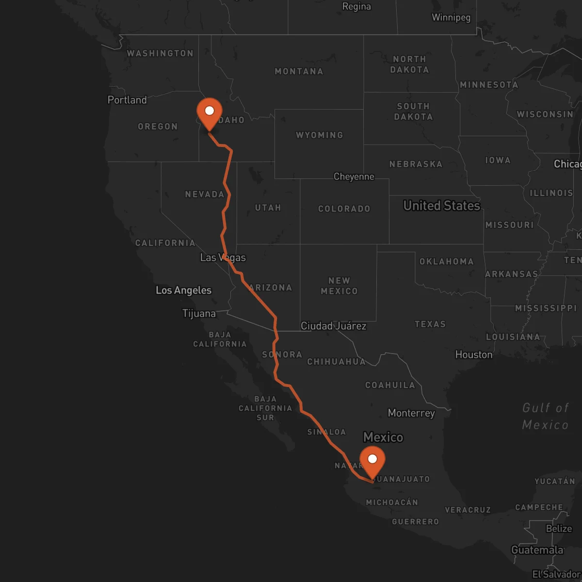 Ruta Guadalajara - Boise