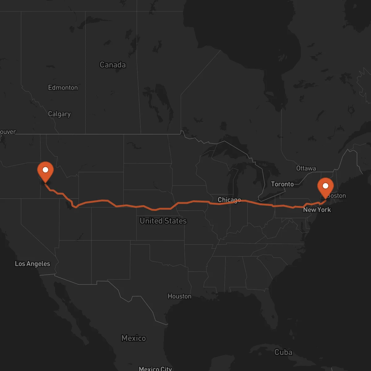 Ruta Boise - Hartford