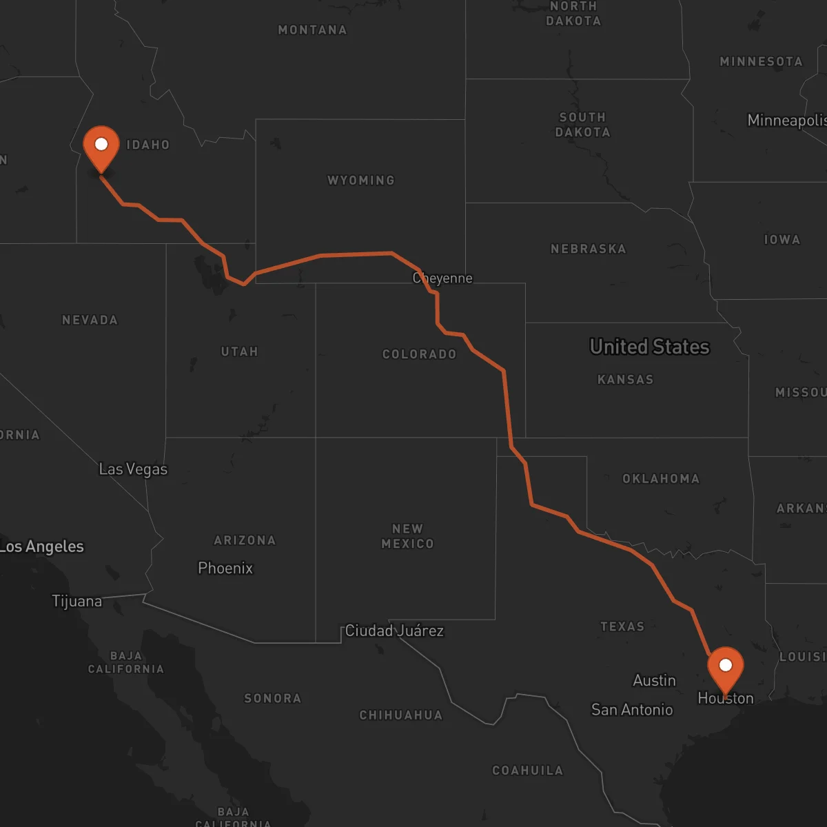Ruta Houston - Boise