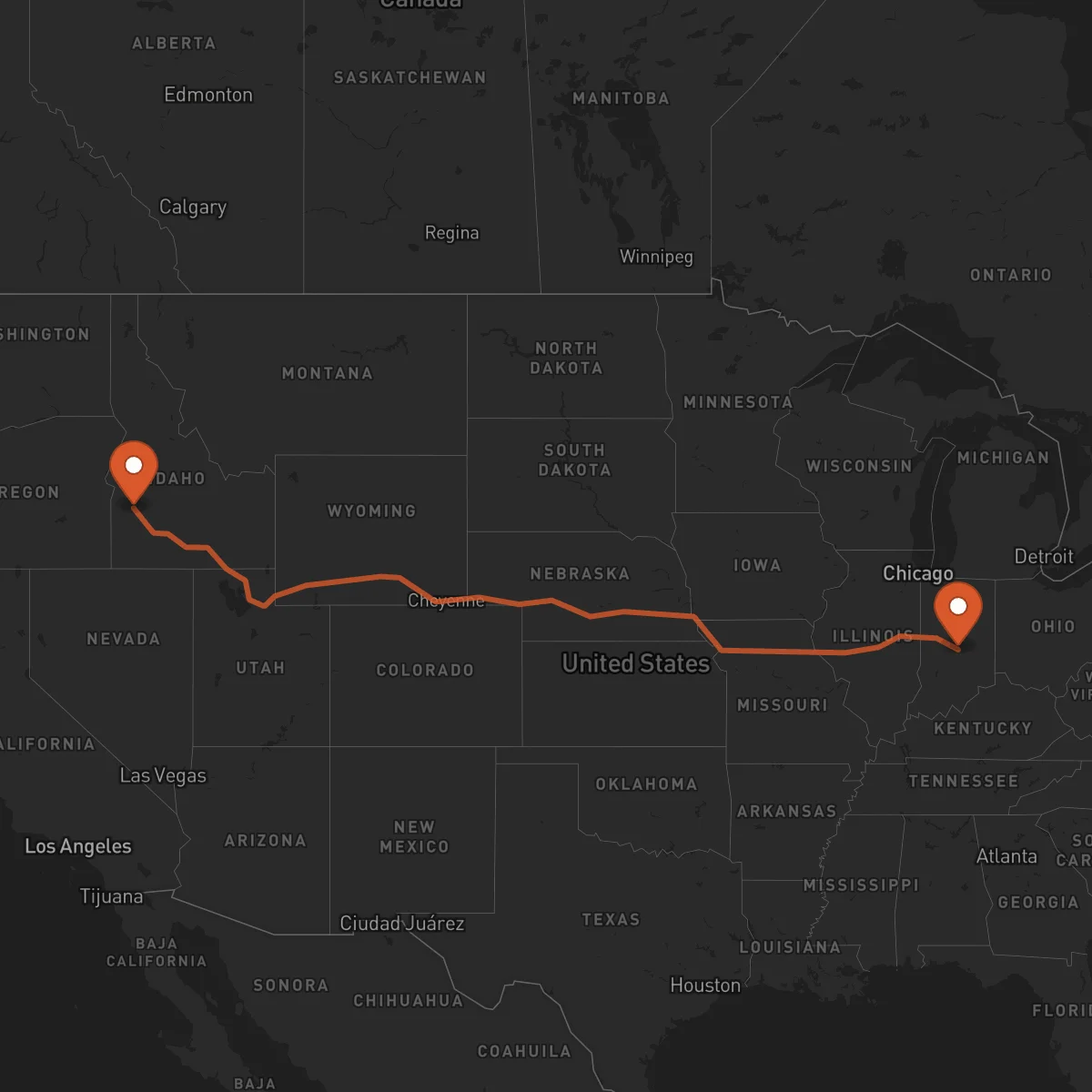 Ruta Boise - Indianapolis