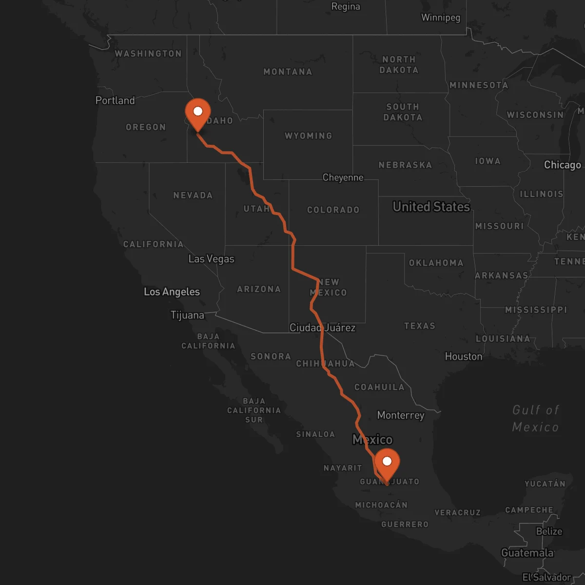 Ruta Boise - Irapuato