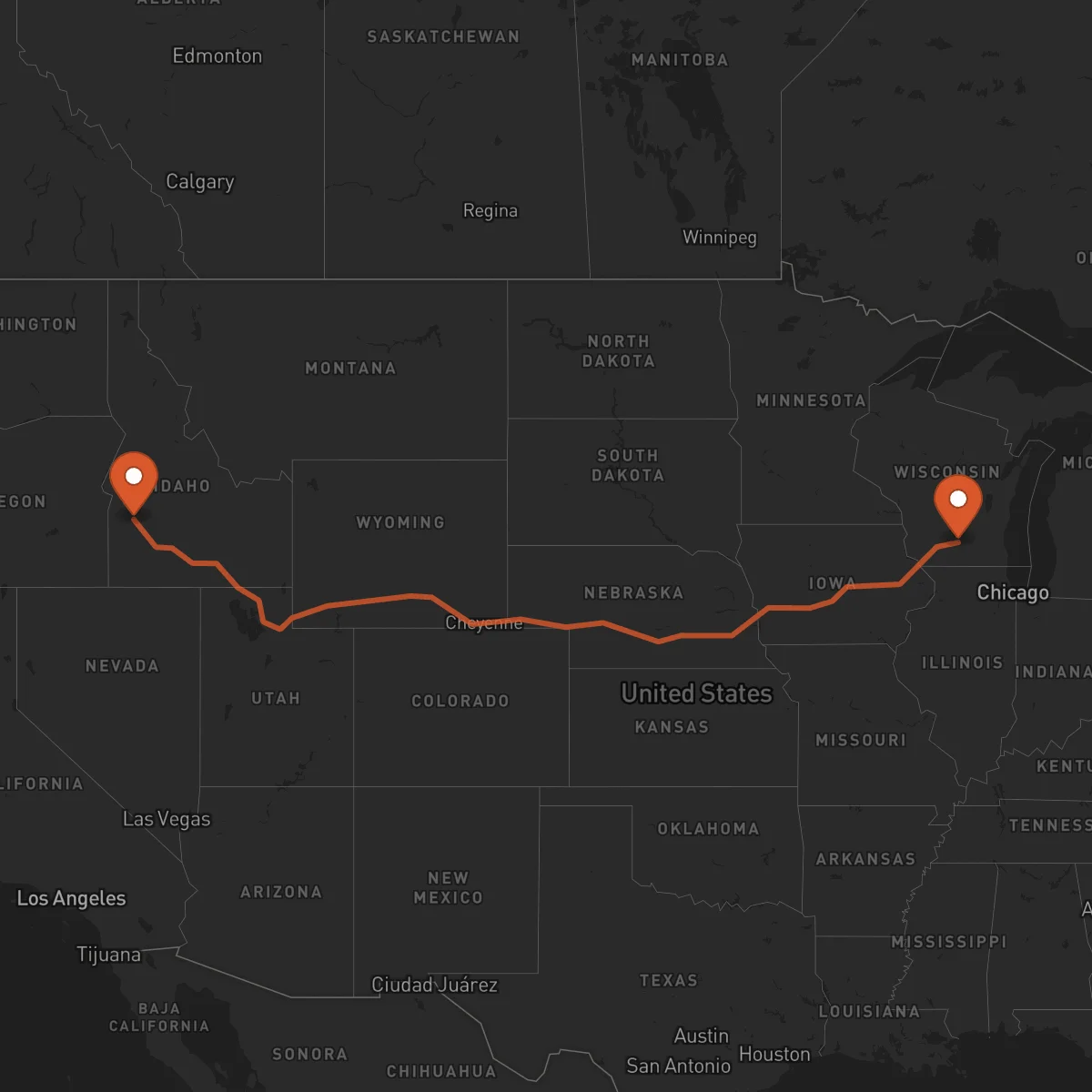 Ruta Boise - Madison