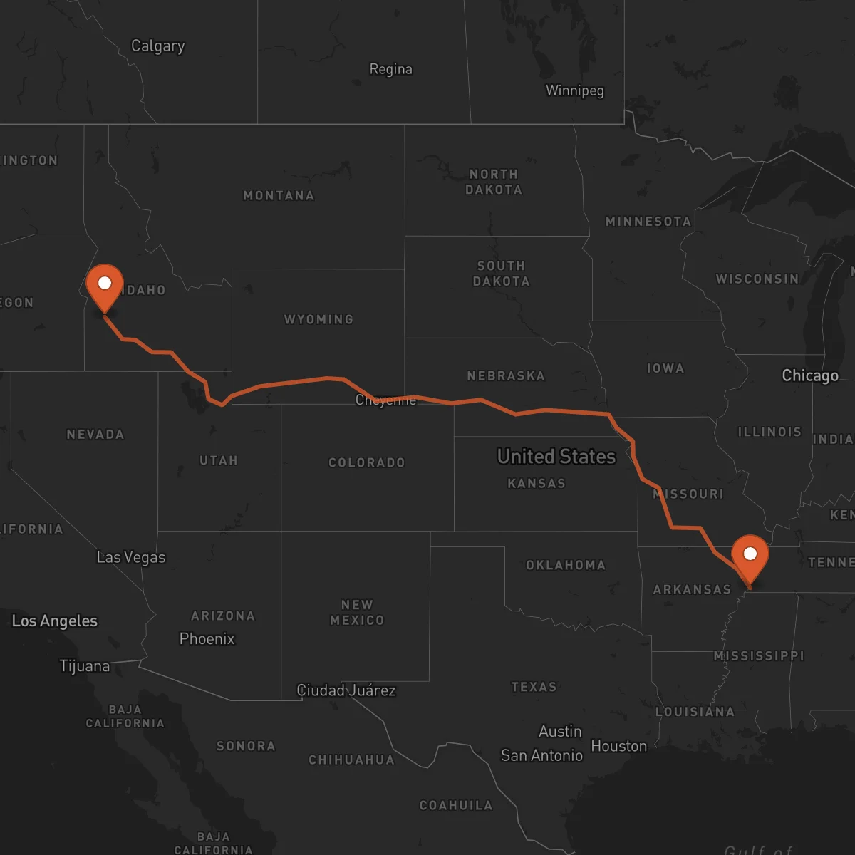 Ruta Boise - Memphis
