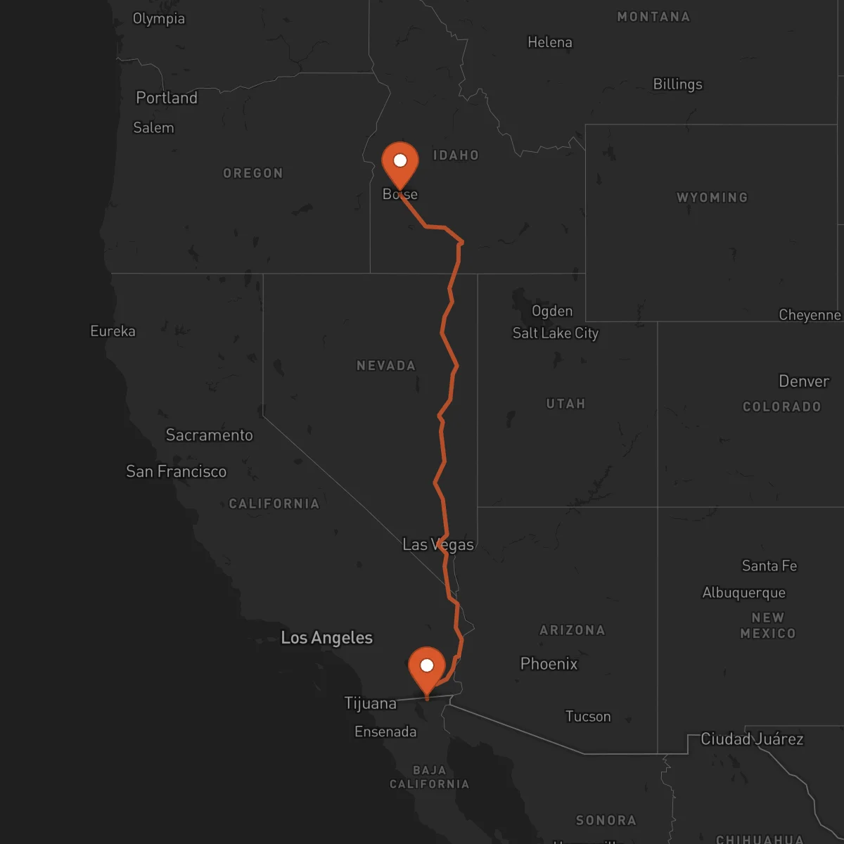 Ruta Mexicali - Boise