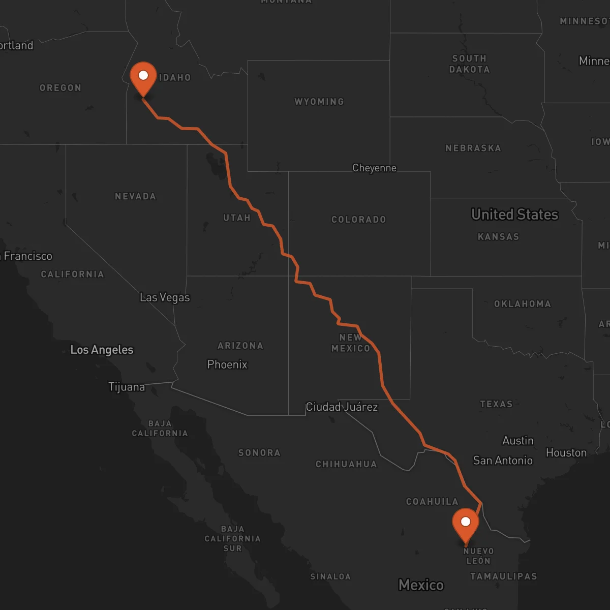 Ruta Monterrey - Boise