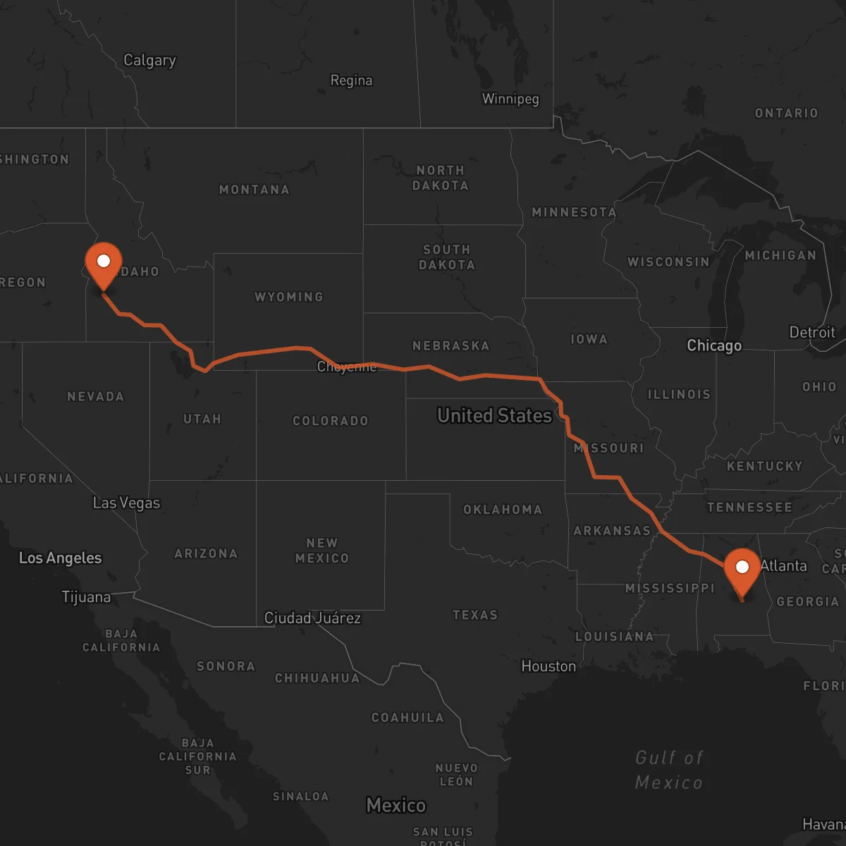Ruta Boise - Montgomery