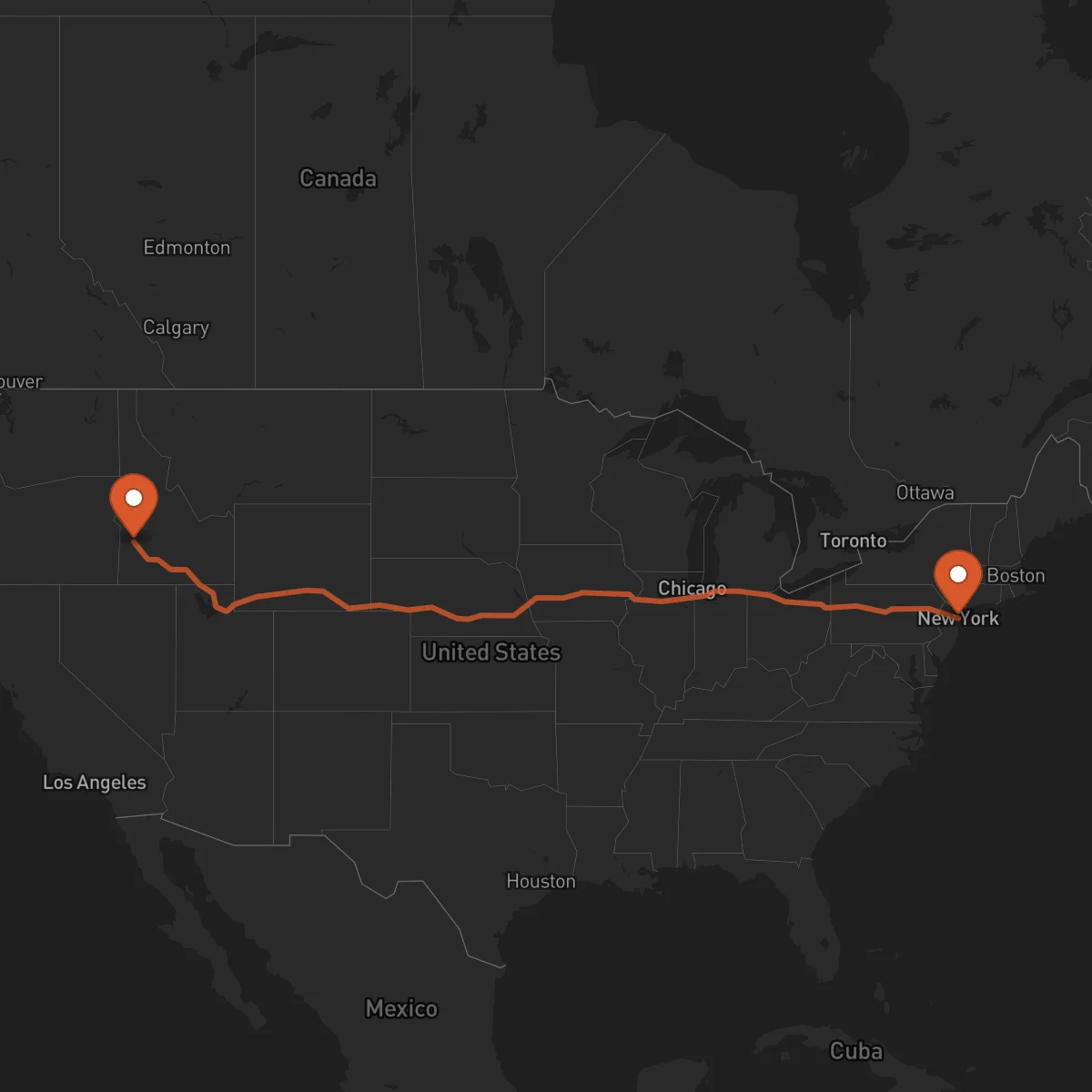 Ruta Boise - Nueva York