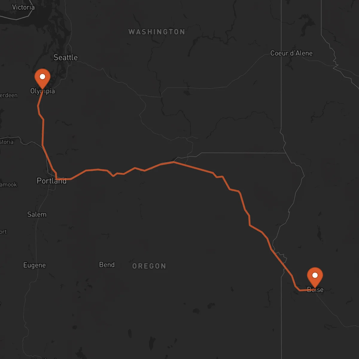 Ruta Olympia - Boise