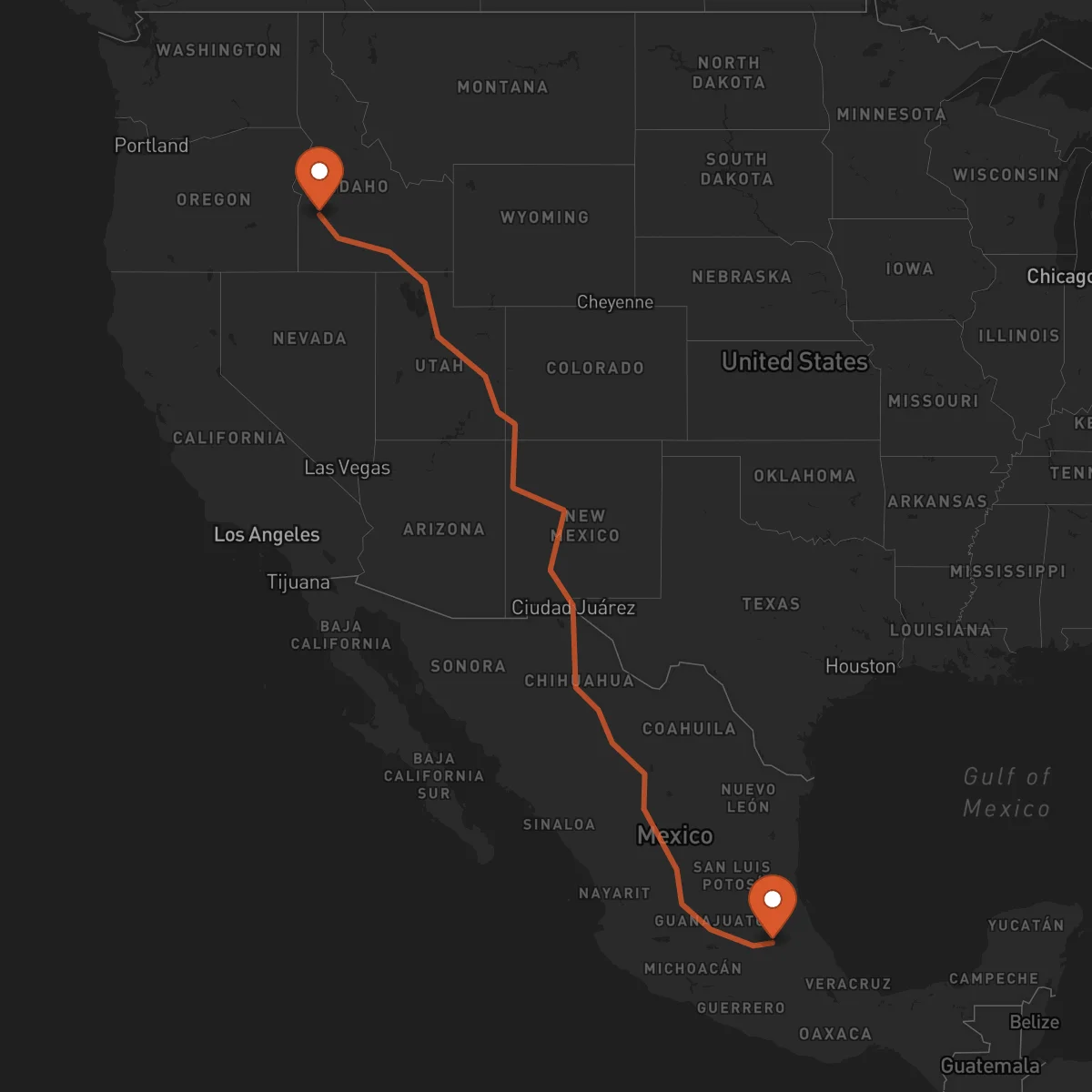 Ruta Boise - Pachuca de Soto