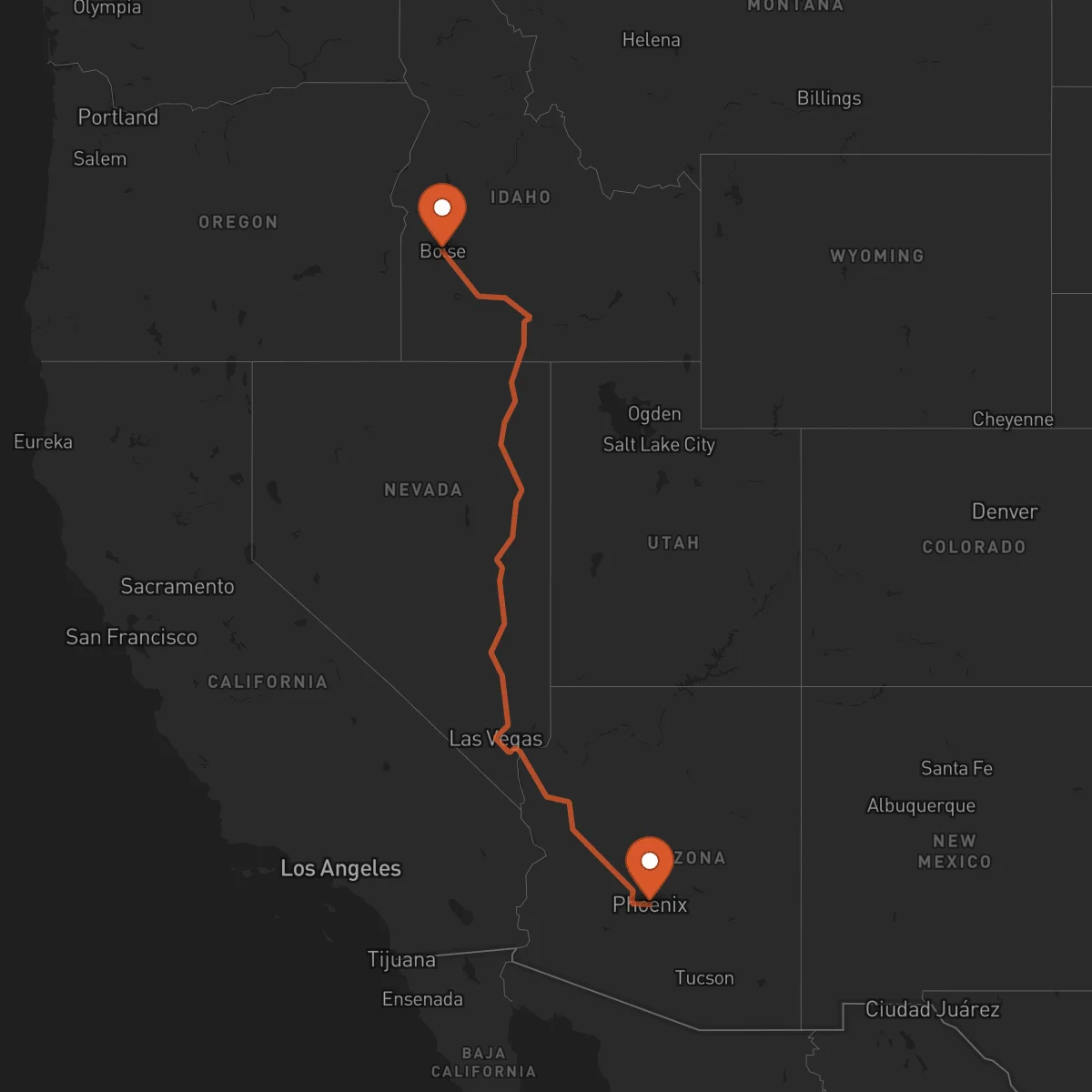 Ruta Boise - Phoenix