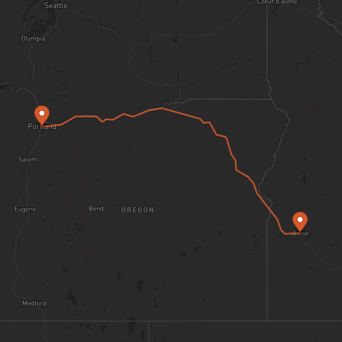 Ruta Boise - Portland