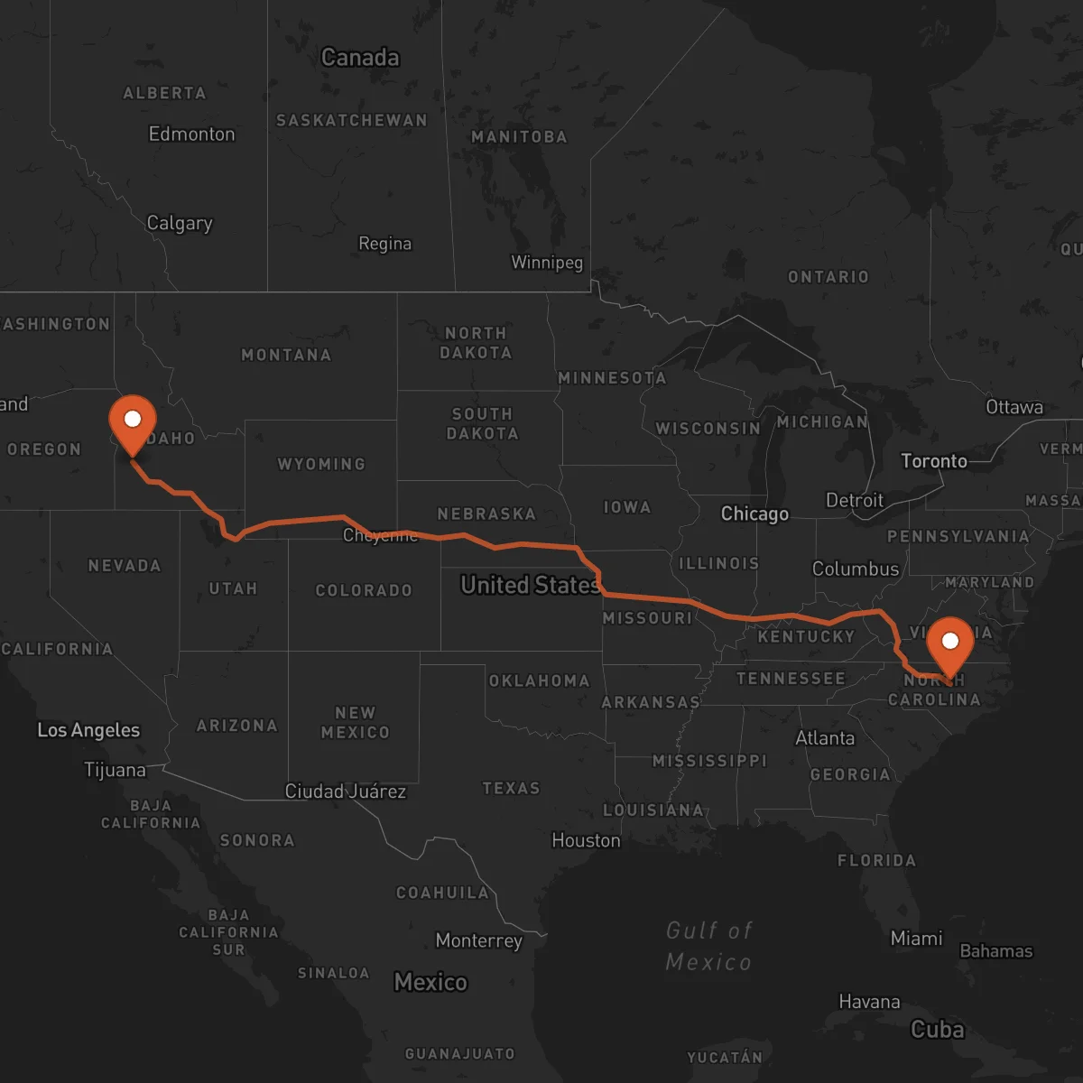 Ruta Raleigh - Boise