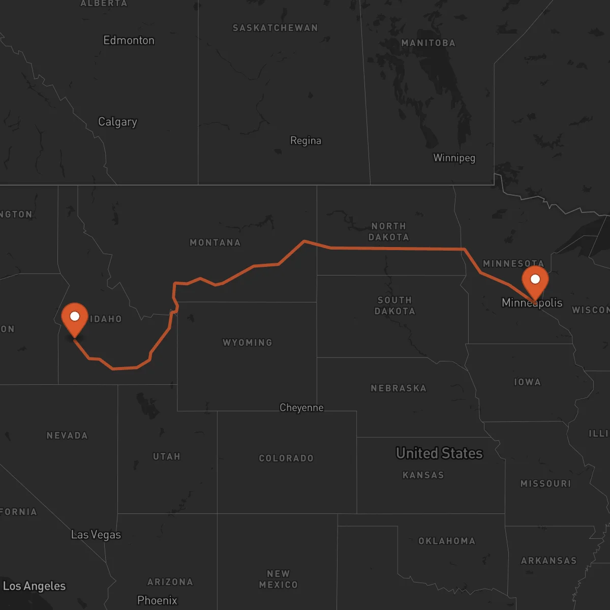 Ruta Boise - Saint Paul