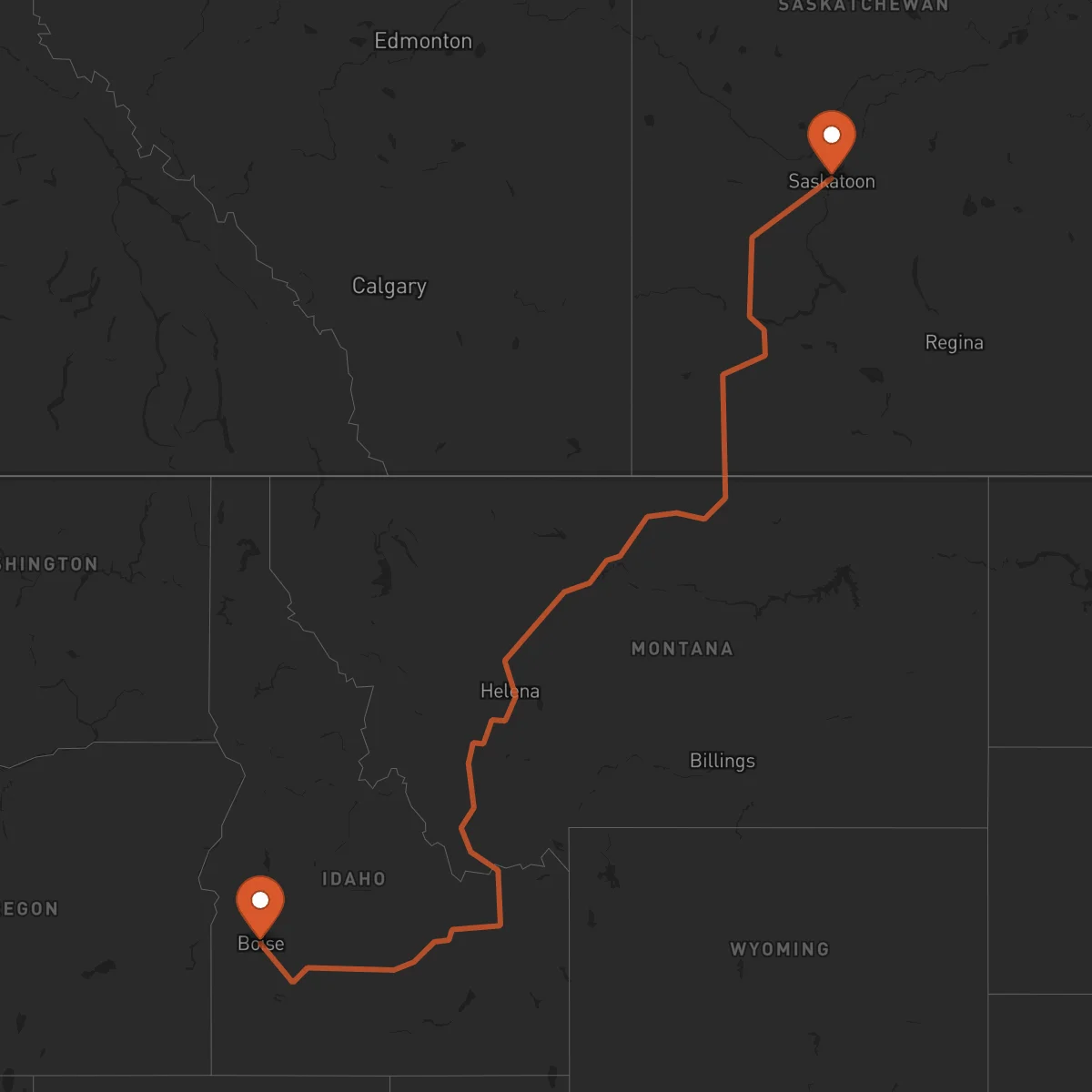 Ruta Boise - Saskatoon