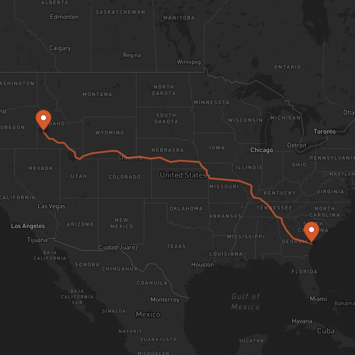 Ruta Savannah - Boise