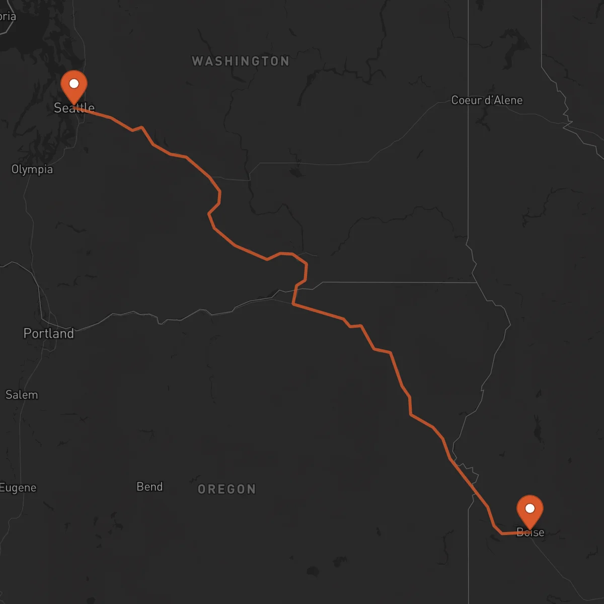 Ruta Boise - Seattle