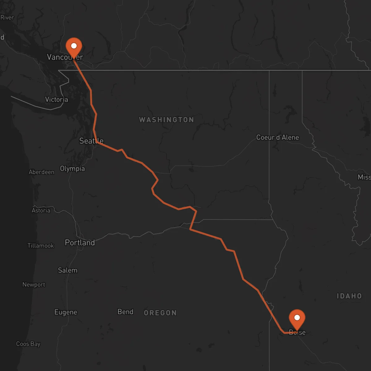 Ruta Boise - Surrey