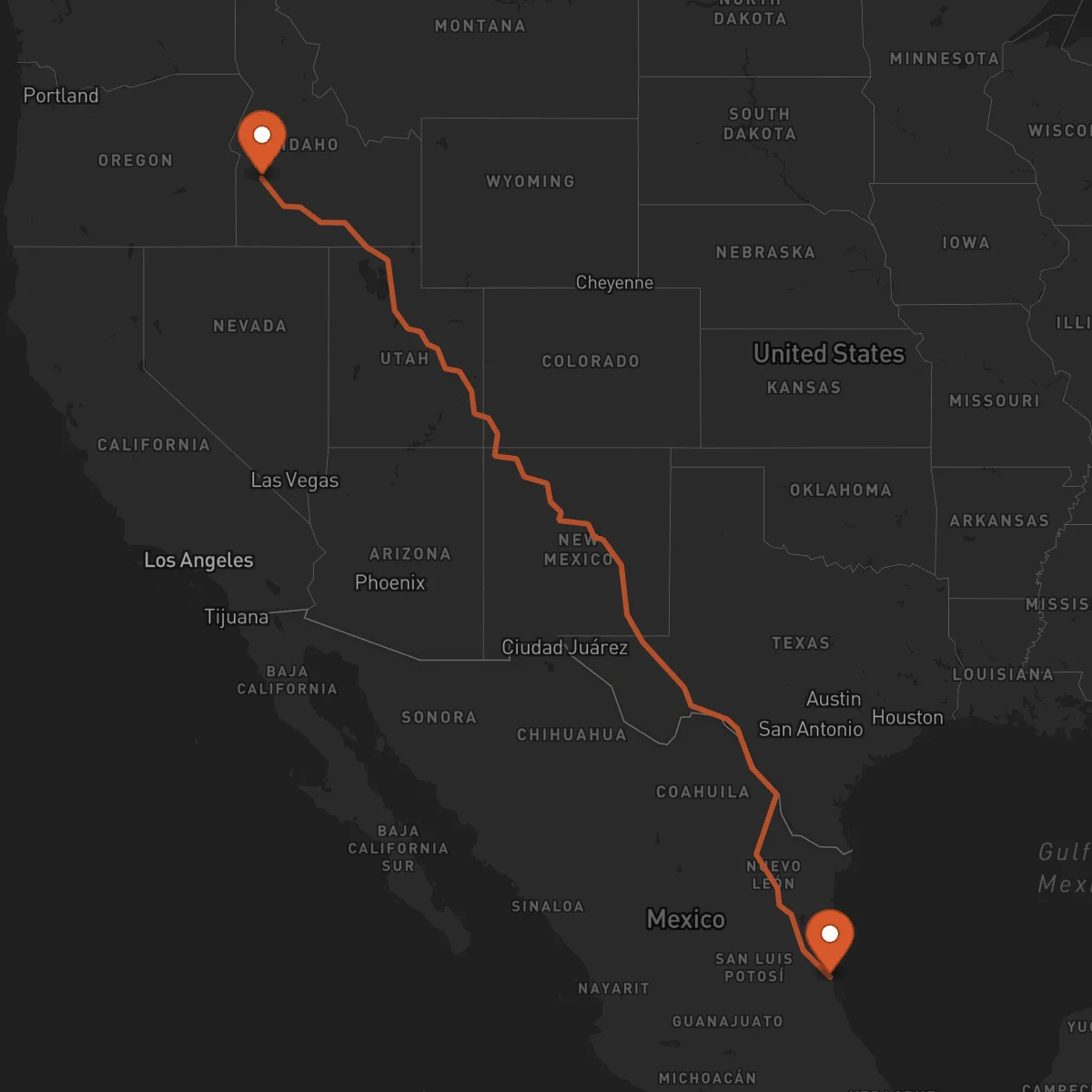 Ruta Tampico - Boise