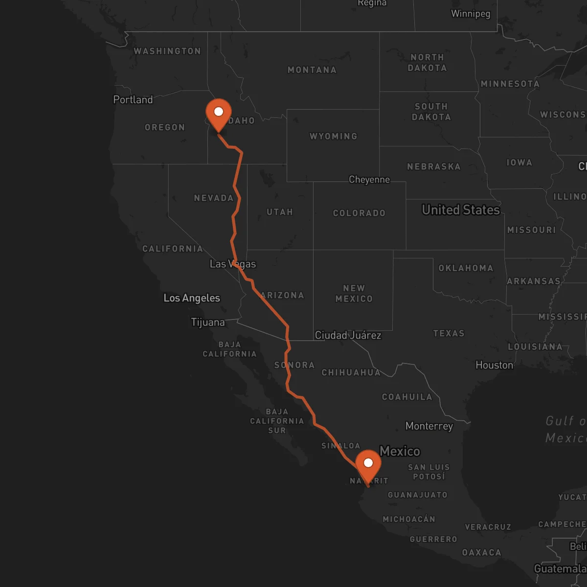 Ruta Tepic - Boise
