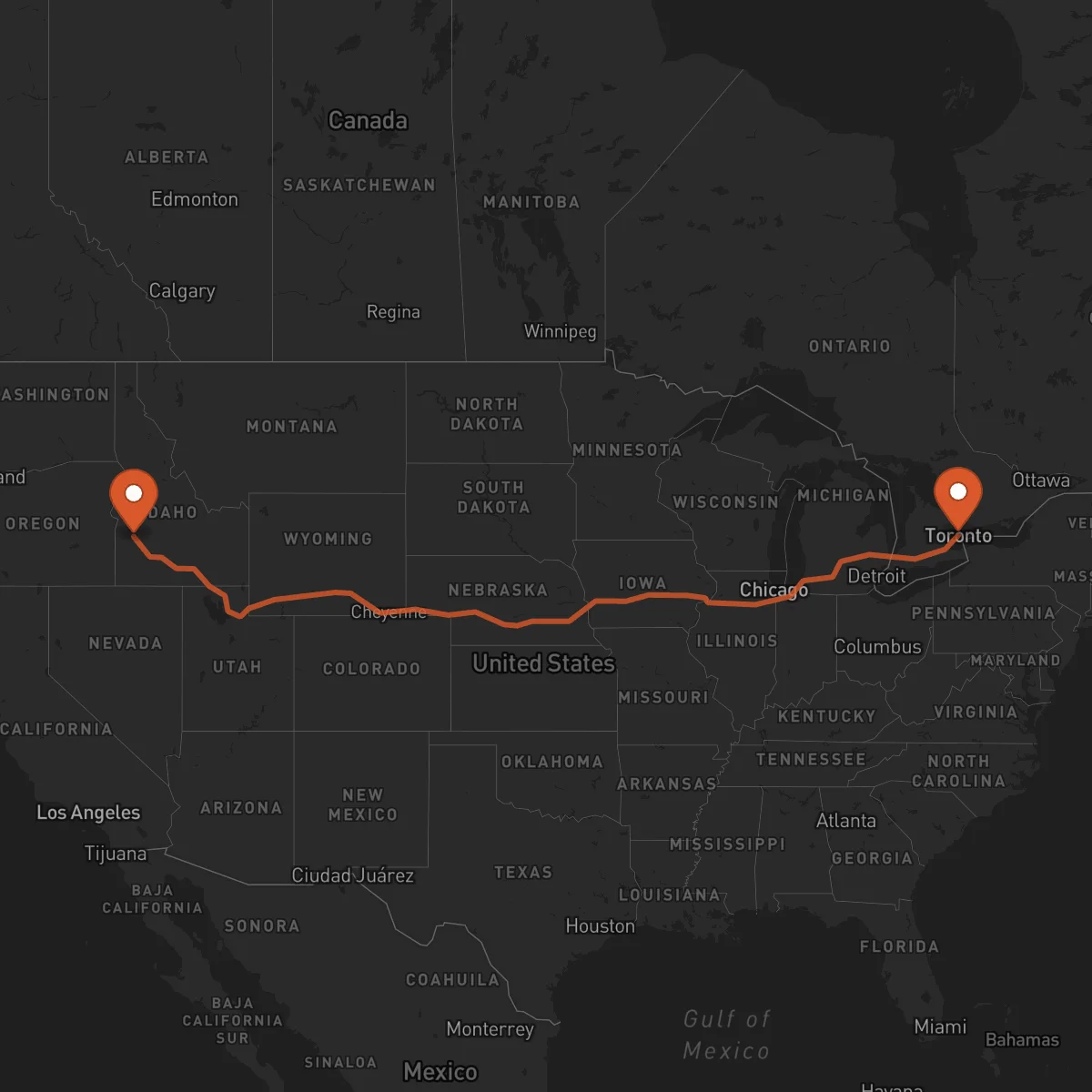 Ruta Boise - Toronto