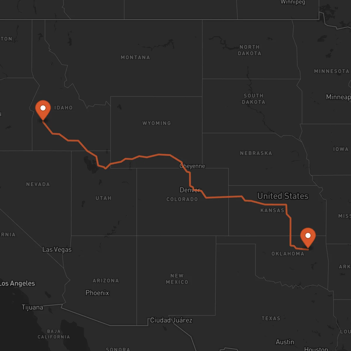Ruta Boise - Tulsa