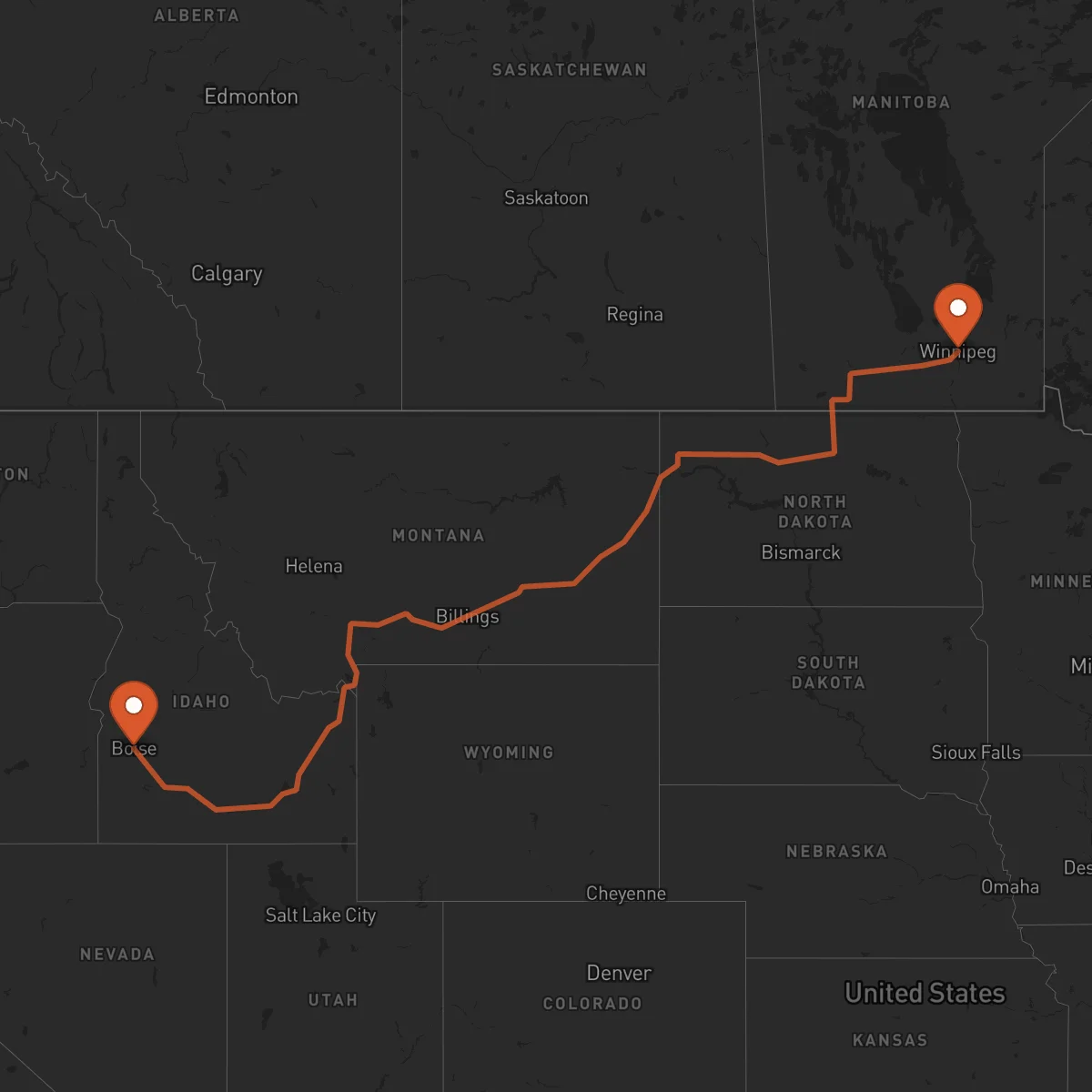 Ruta Boise - Winnipeg