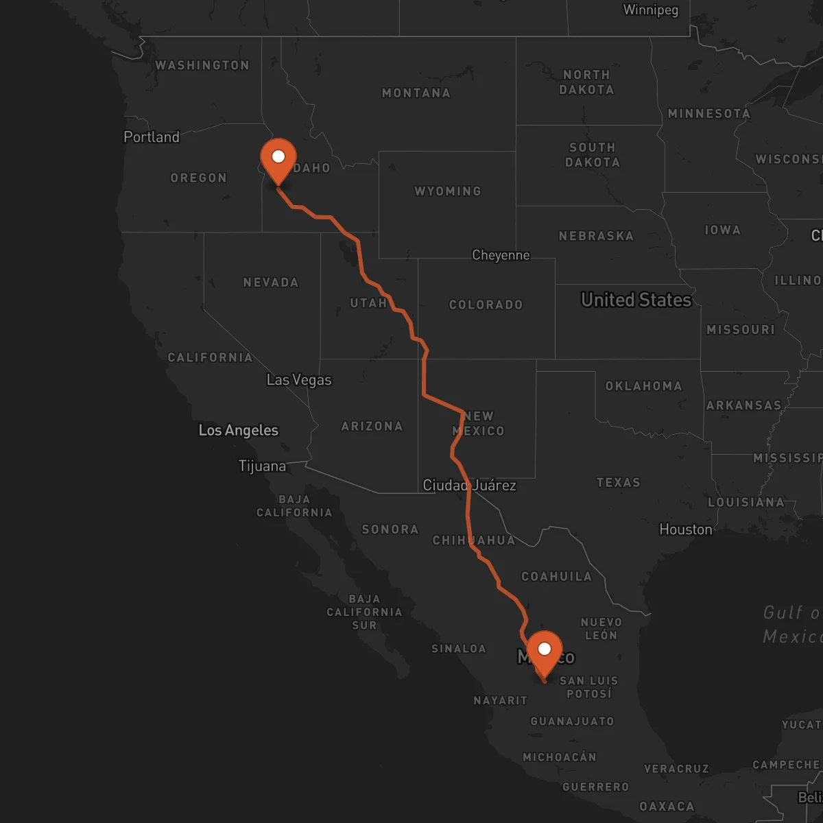 Ruta Zacatecas - Boise
