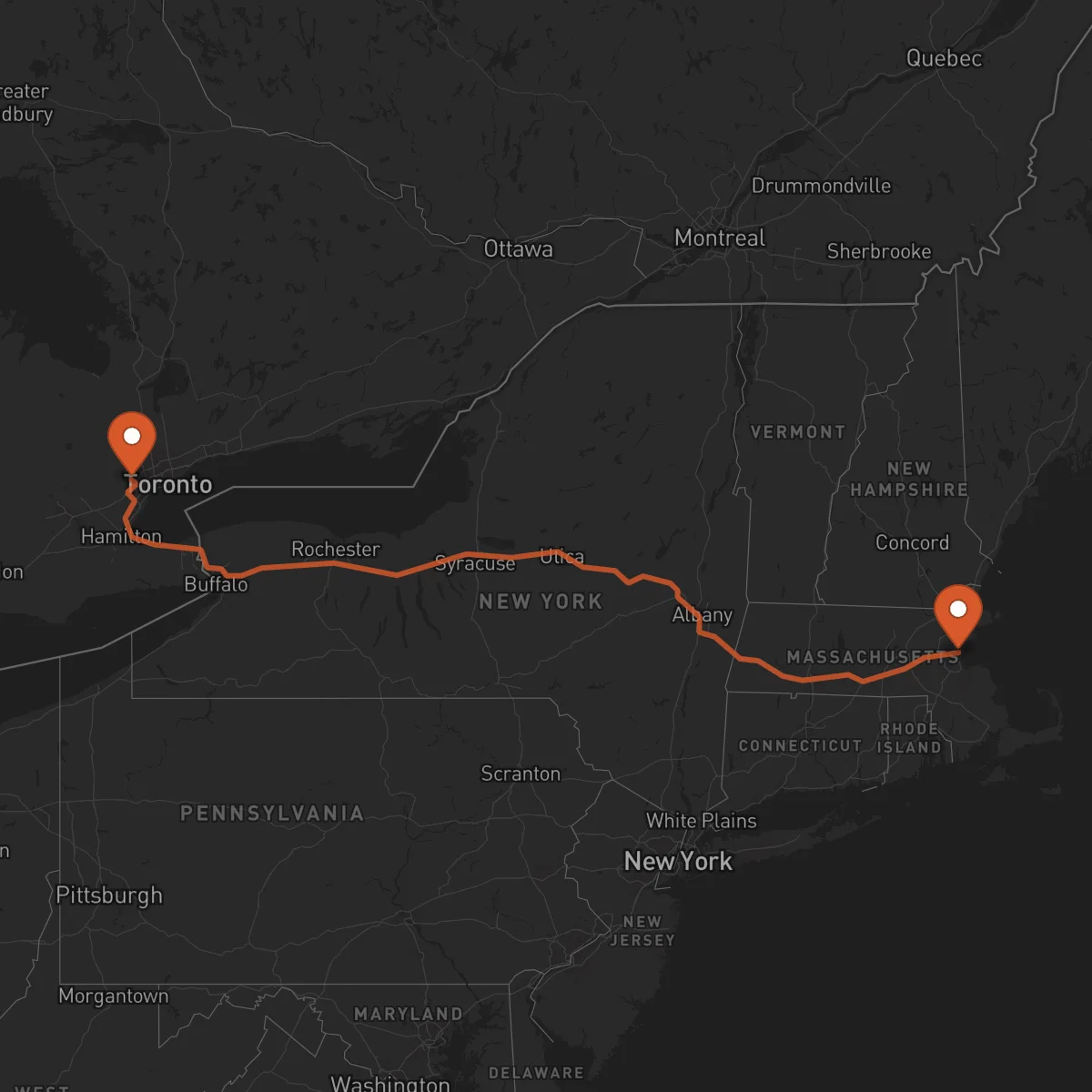 Ruta Brampton - Boston