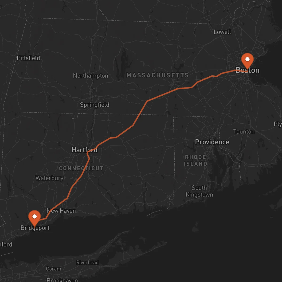 Ruta Boston - Bridgeport