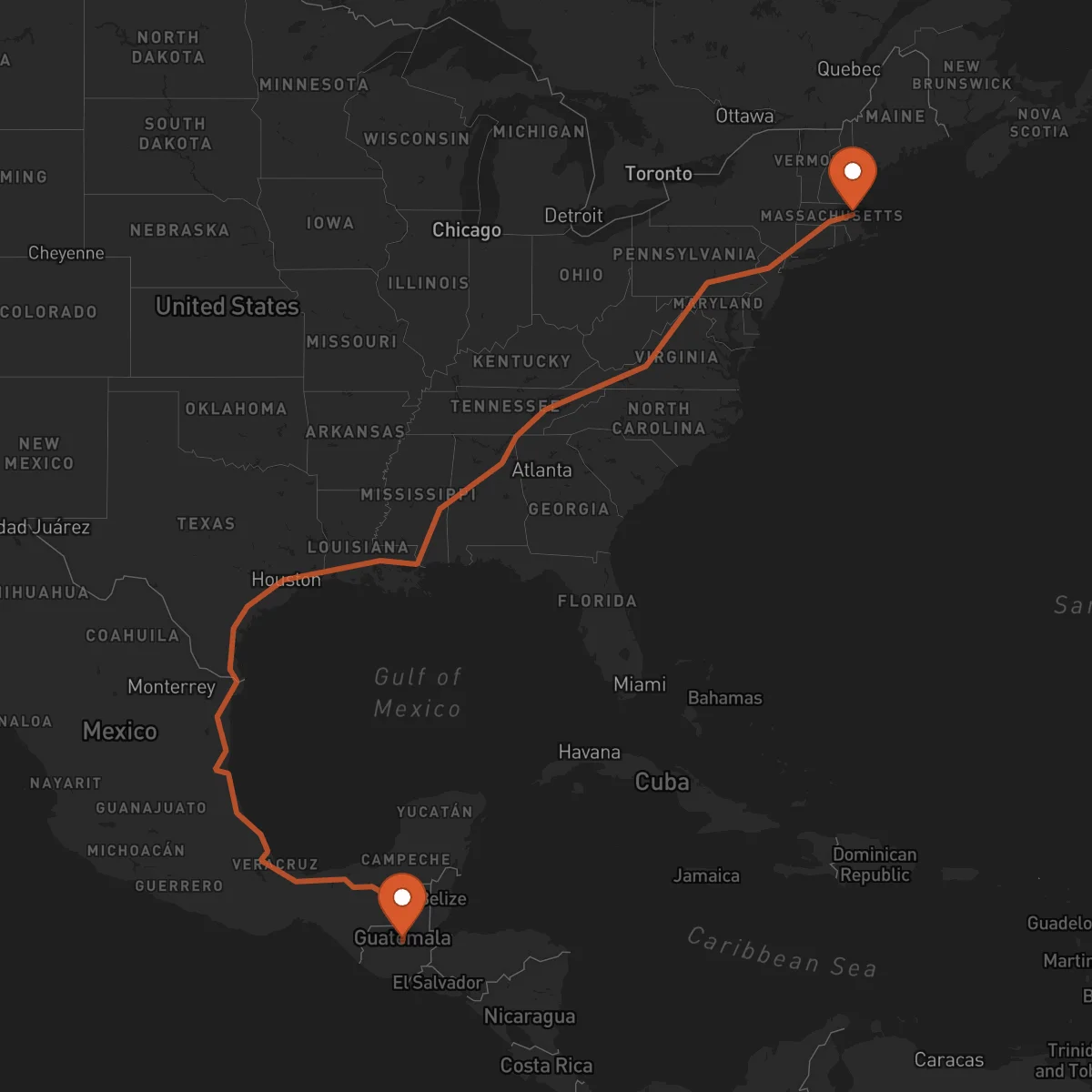 Ruta Boston - Cobán