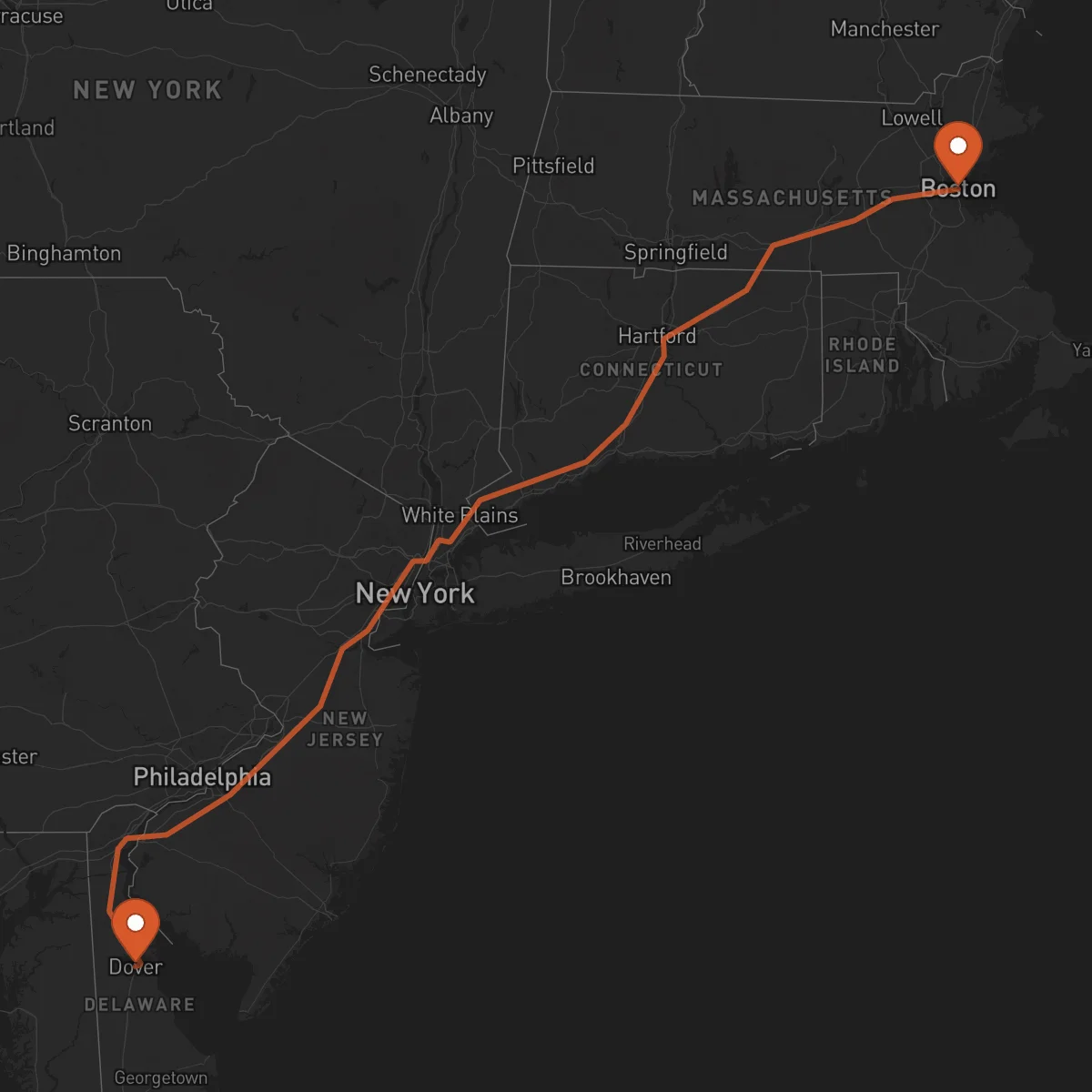 Ruta Boston - Dover