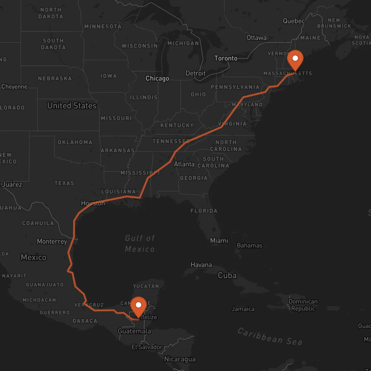 Ruta Boston - Flores