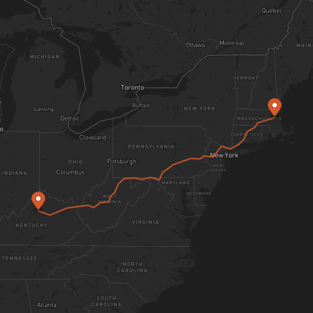 Ruta Frankfort - Boston