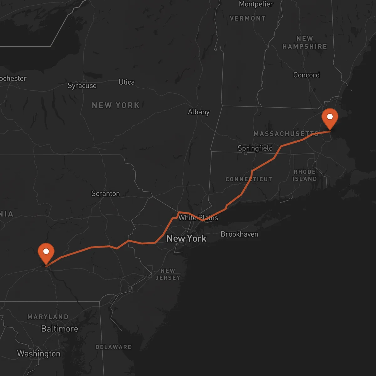 Ruta Boston - Harrisburg