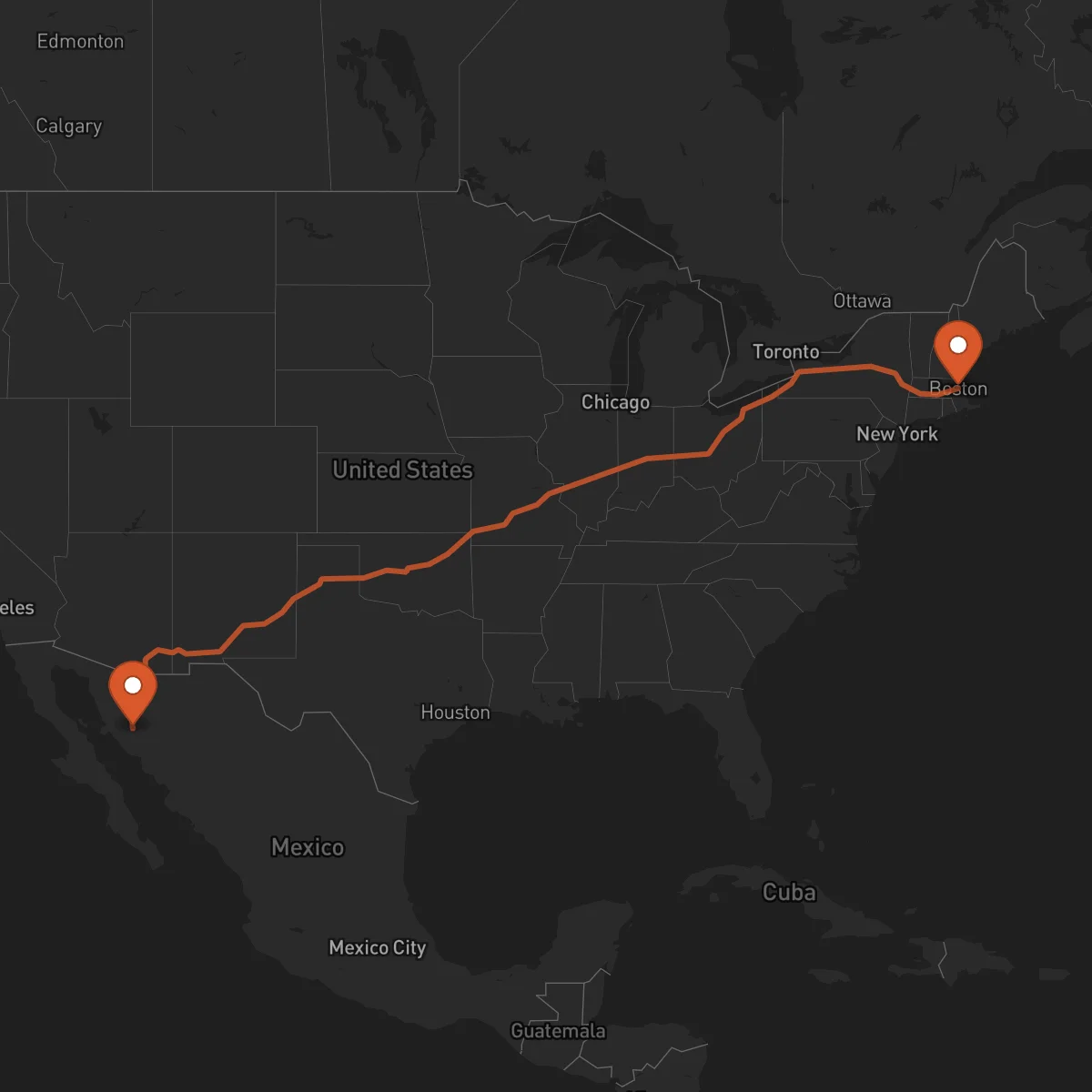 Ruta Hermosillo - Boston